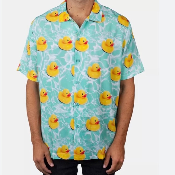 Neff rubber ducky short sleeve button down shirt - Picture 1 of 7